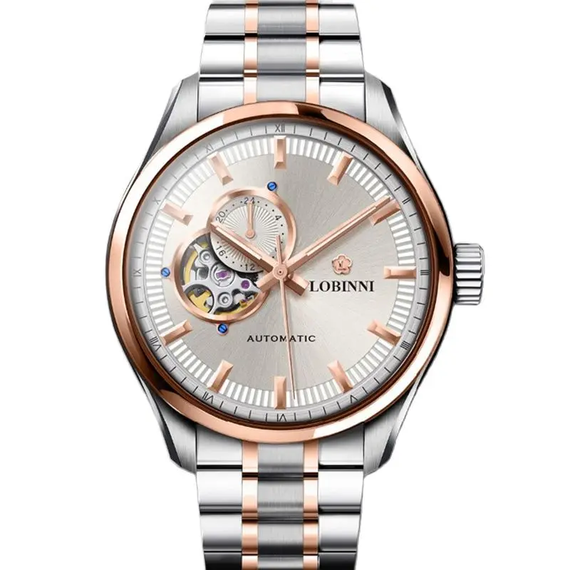 Швейцарский Топ, роскошный бренд LOBINNI Sapphire Japan NH37A, автоматические механические мужские часы, водонепроницаемые часы-скелетоны