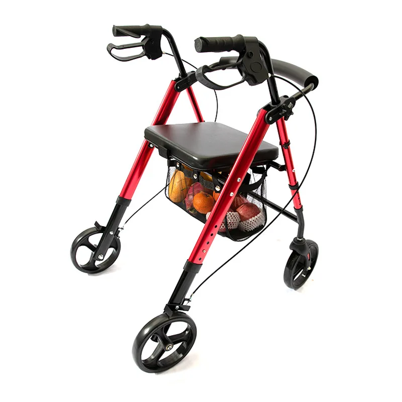 

Elderly Walker Portable Foldable Shopping Trolley Fracture Paralysis Patients Rehabilitation Aluminum Alloy Mobility Aids