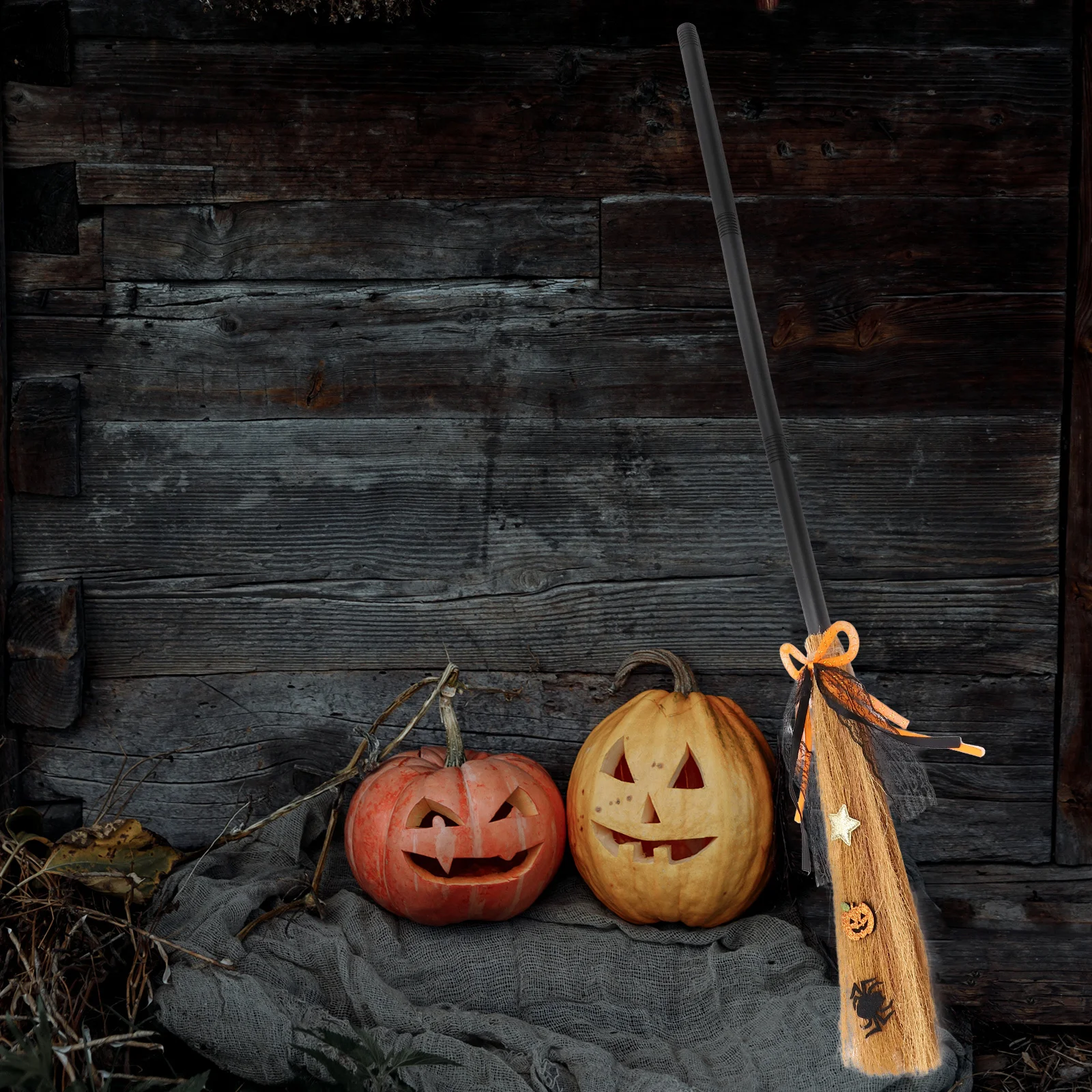 تحلق مكنسة الدعامة هالوين الساحرة مكنسة للأطفال حفلة تأثيري Besom زخرفة ديكور المنزل