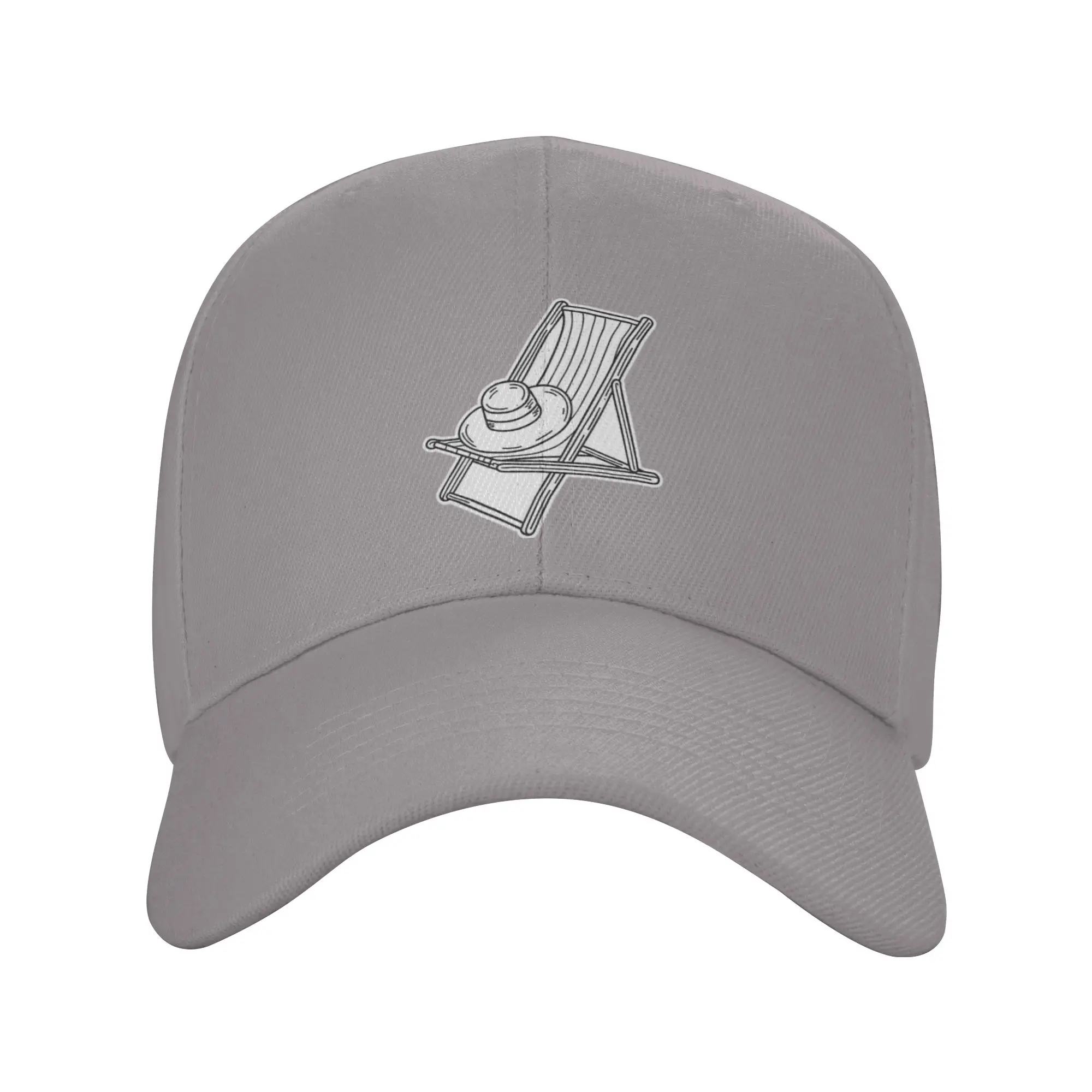 A deck chair near the pool with a sun hat resting on it Trendy Baseball Cap Jogging High Profile Hip Hop Cap
