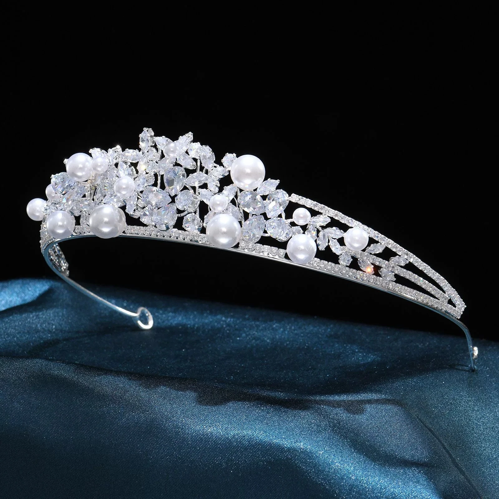 Cubic Pearl Bridal Hair Crown Super Fairy Style Accessory for Wedding Photography Real Shooting Studio Hair Accessories