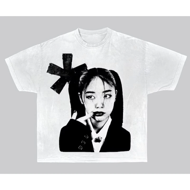 Unisex Y2K Cotton T-shirt Hip Hop Fashion Harajuku Graphic Print Short Sleeve T-shirts Streetwear Punk Casual Top Goth Loose Tee