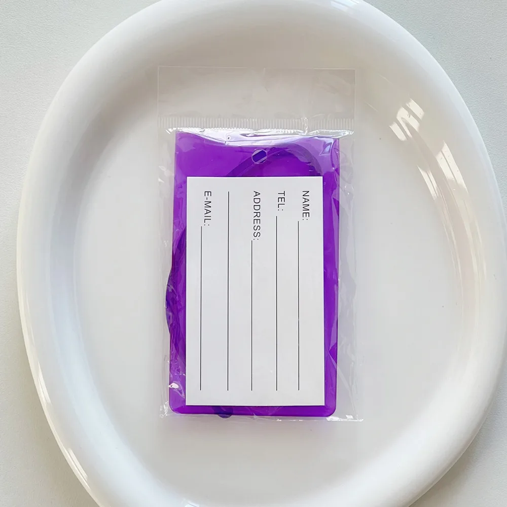 Étiquette de bagage fluorescente souple étiquettes de nom de bagage en PVC coloré accessoires de voyage carte d'embarquement étiquette de valise d'avion vacances