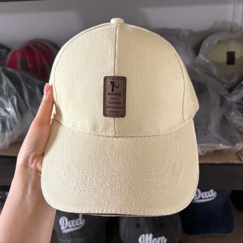 Summer Women Men Structured Baseball Cap Solid Cotton Adjustable Snapback Sunhat Outdoor Sports Hip Hop Baseball Hat Casquette