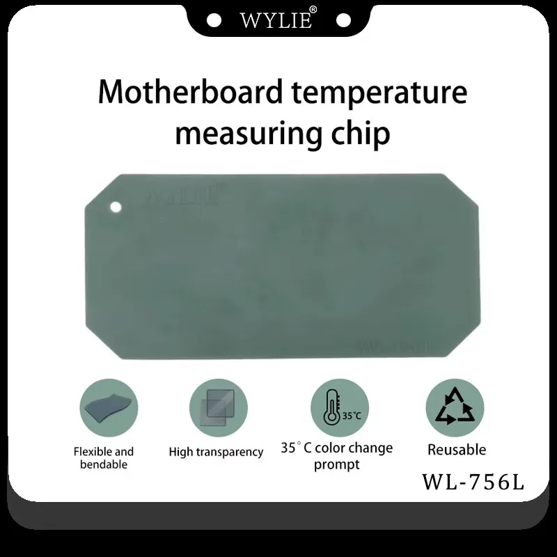 WYLIE WL-756L Motherboard Temperature Measuring Chip 35°C Color Change Indicator Flexible Reusable Tool for Phone PCB IC Repair
