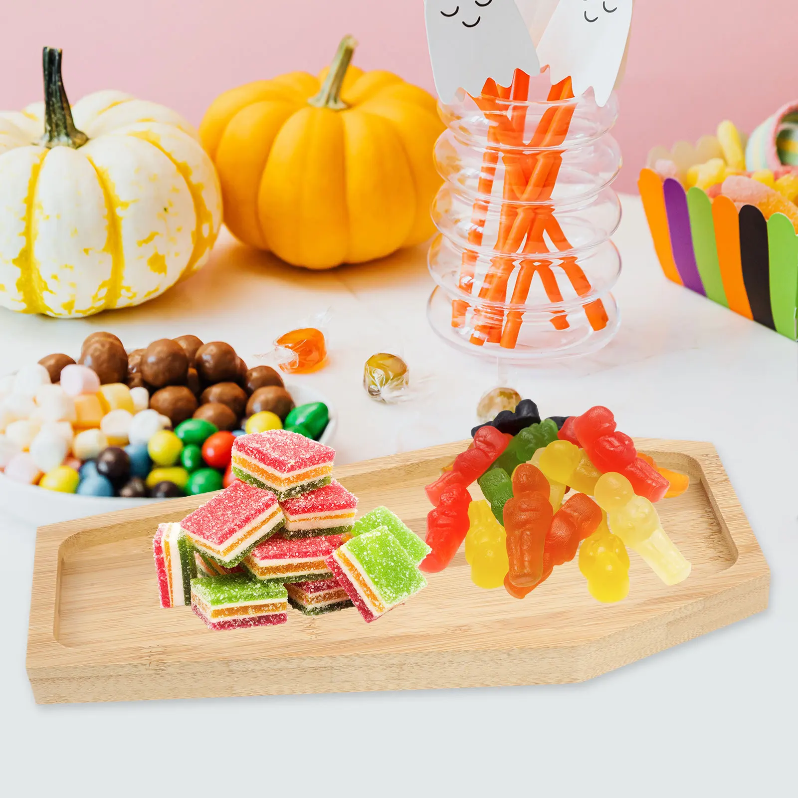 

2Pcs Reusable Serving Tray Pumpkin Design Fruit Plate for Cake Dessert Bread Appetizer Tray Decorative Kitchen Tableware