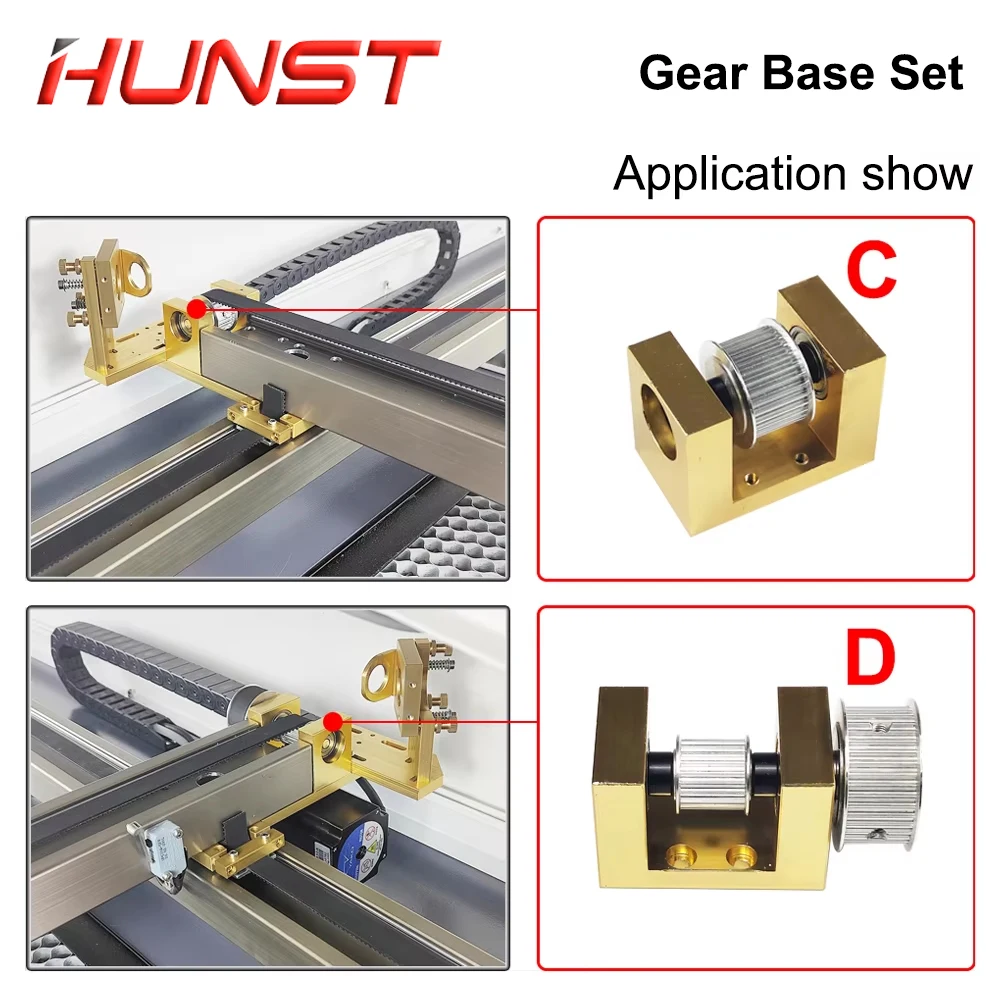 Juego de base de engranajes de piezas de máquina HUNST para máquina de grabado y corte láser Co2
