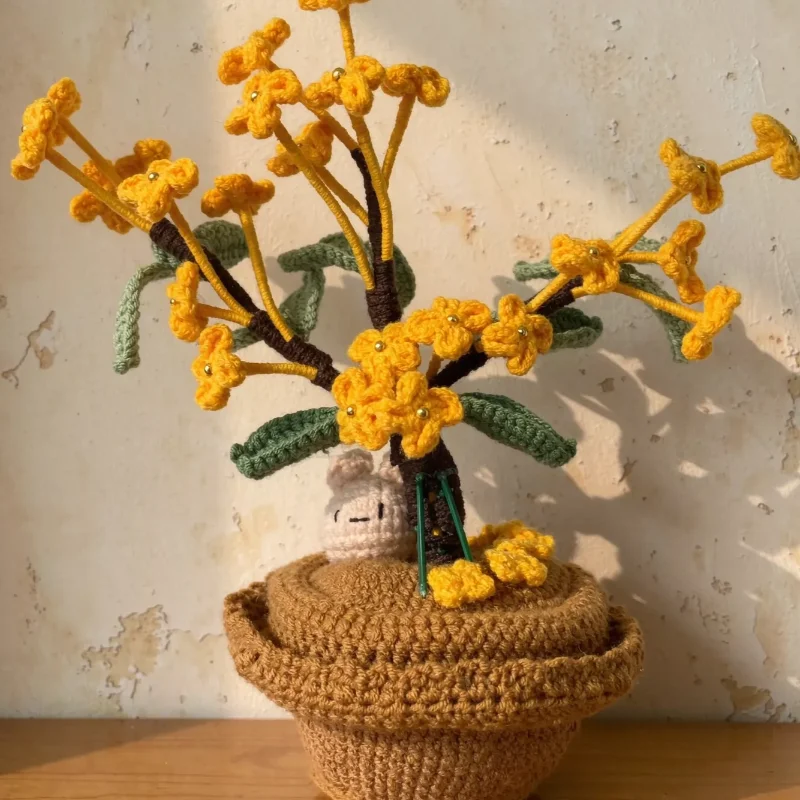 maceta-decorativa-hecha-a-mano-con-ganchillo-linda-conejita-de-peluche-Arbol-de-crisantemo-artificial-flor-de-lana-adorno