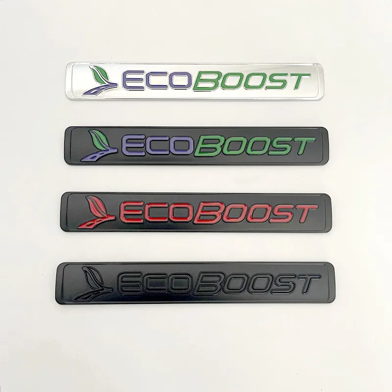 

3D Metal EcoBoost Logo Car Fender Emblem Trunk Badge For Ford Fiesta Focus Mustang 2 3 Fusion Mondeo EcoBoost Sticker Accessorie