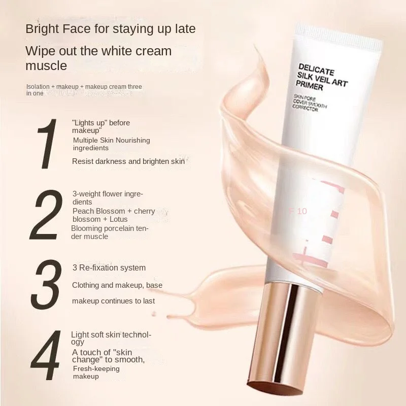 Pre-Make-up-Creme 3-in-1-Isolieröl zur Kontrolle unsichtbarer Poren grundierung aufhellen der Concealer feuchtigkeit spendende Gesichts kosmetik