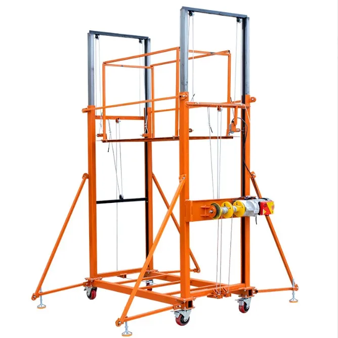 500kg Electric Scaffolding Aluminum Alloy Chain Lifting Platform 2m 10m Safety Elevator Automatic Remote Control Mobile Retail