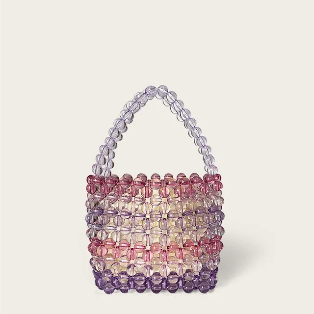 Ręcznie robiona tkana torba typu Bucket, torba obiadowa, ręczna pojedyncza torba na ramię, przekątna torba krzyżowa, okrągła torba wiadro, torba damska, nowość