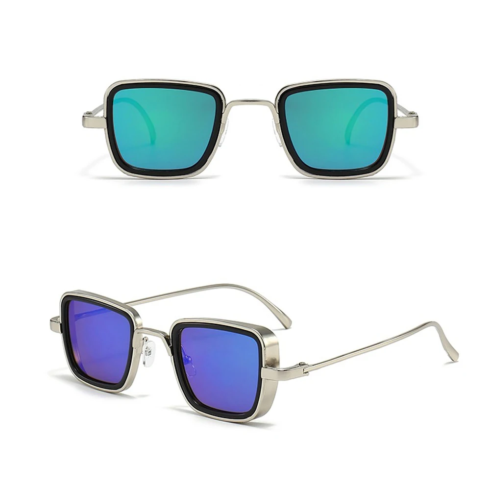 Okulary przeciwsłoneczne w stylu vintage z metalową oprawką, kwadratowe, dla kobiet i mężczyzn, punkowe okulary przeciwsłoneczne, damskie okulary, oculos de sol dla kobiet i mężczyzn, okulary korekcyjne.