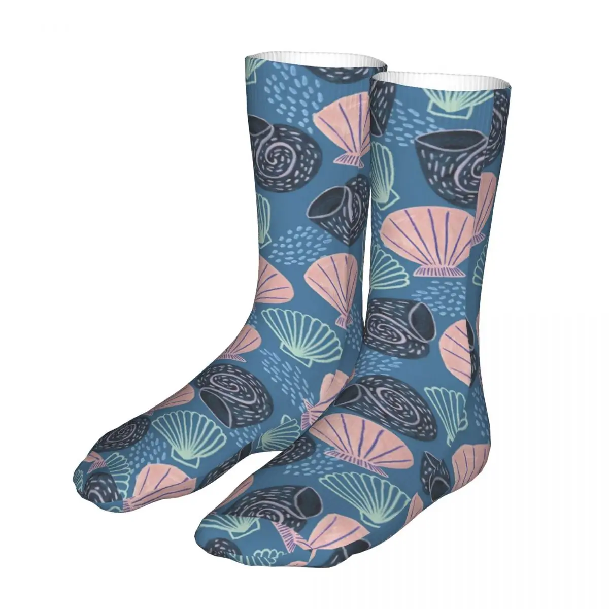 Men Sports Seashells Socks Cotton Compression Sea Ocean Woman Sock
