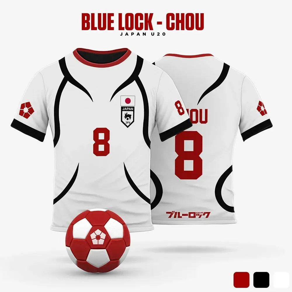 Blue Lock Japan U20 White Cartoon Anime Cosplay Men Jersey Summer Short Sleeve Children Tee Tops Quick-Dry Fashion Women T-shirt