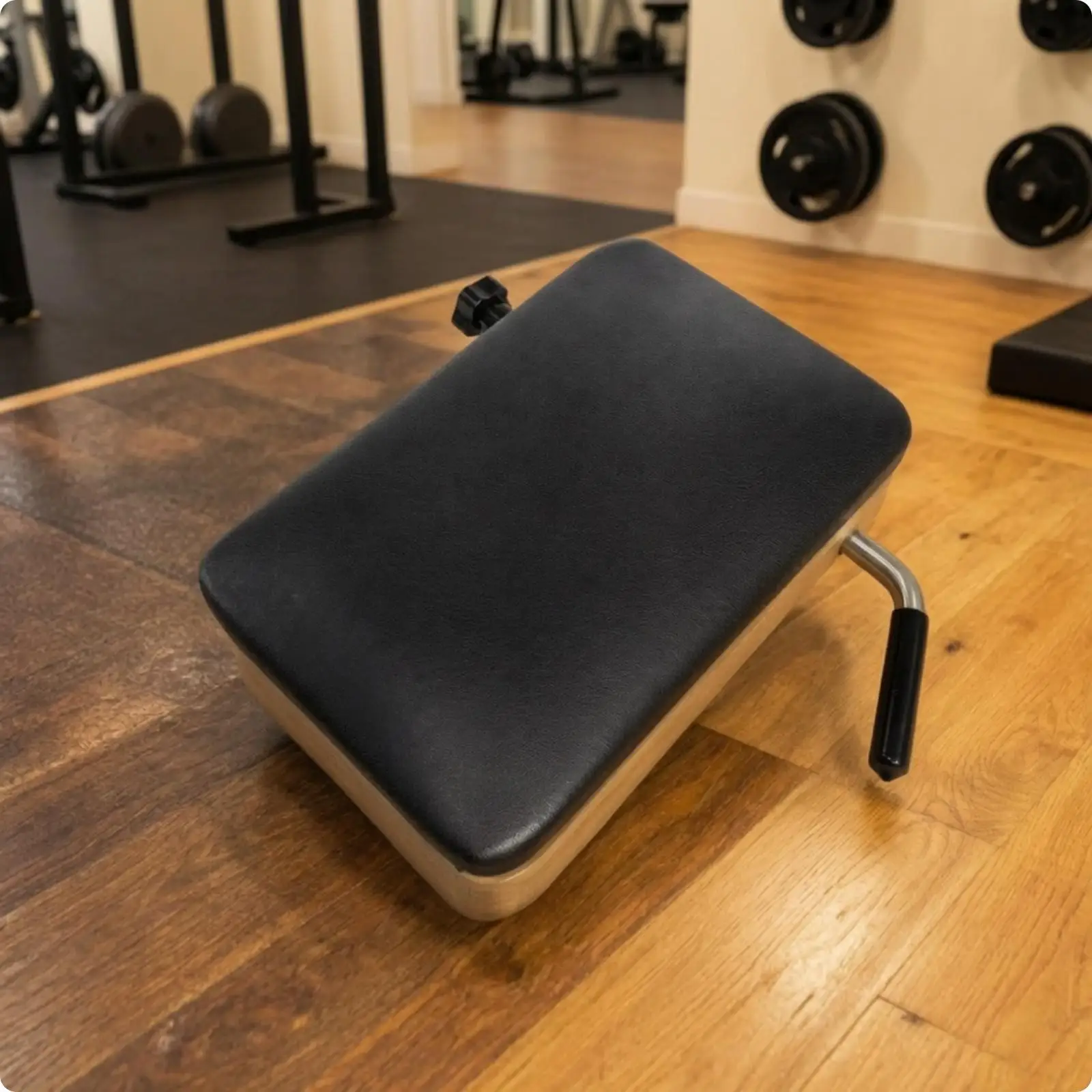 Portable Stability Exercise Board for Rehabilitation Training with Padded Top and Side Metal Adjustment Rod