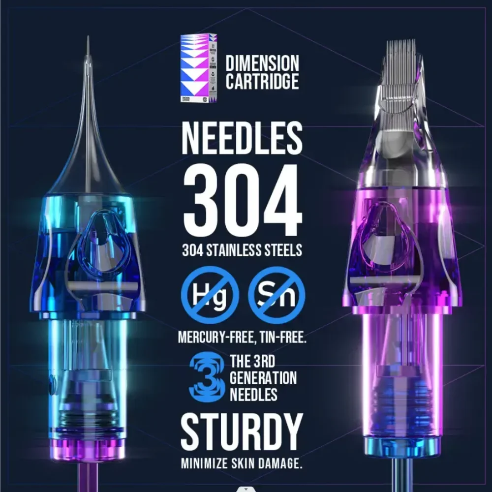 

20PCS Disposable Sterile Tattoo Needles 1.5mm Long Taper Universal Revolution Cartridge For Tattoos Machines Body Art Tattoo