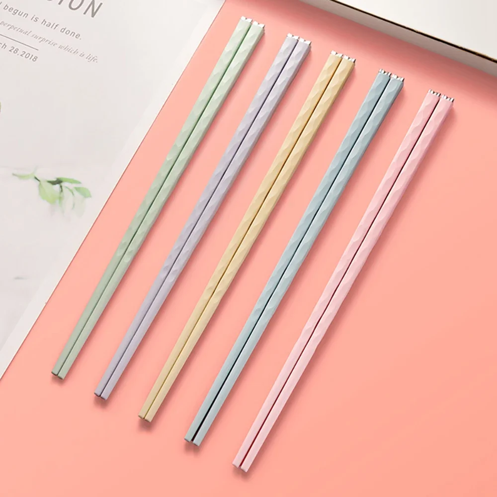 5 Paar japanische Essstäbchen Sushi-Sticks koreanische Essstäbchen wieder verwendbare Legierung Essstäbchen Küchen geschirr Werkzeug Zubehör