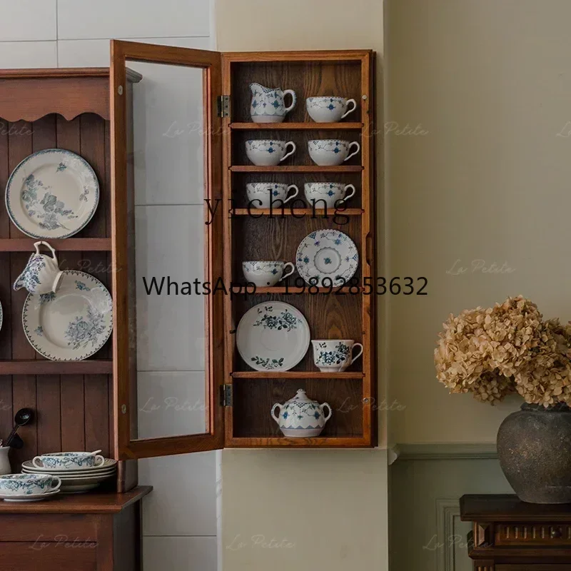 G2 Solid wood wall storage display household building cup plate display stand decorative cabinet