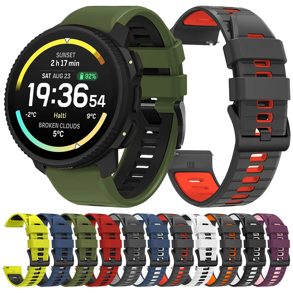 For Suunto Vertical 2/RACE Run/Ocean/5 9 PEAK Silicone Straps for Amazfit BALANCE 2 GTR 4 3 GTS 4/2 mini Bracelet 20 22mm Correa