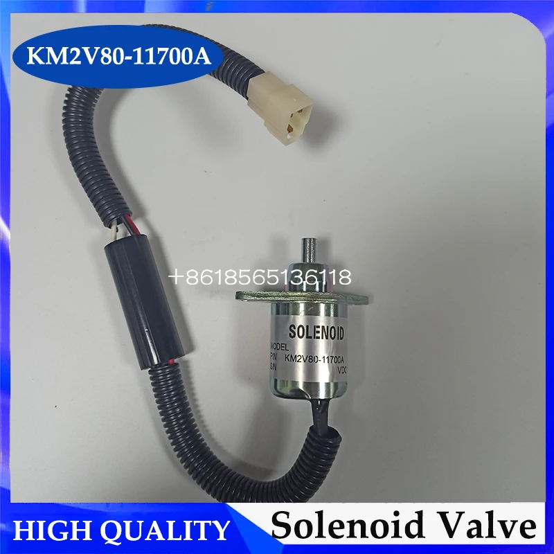 

12V Fuel Shut off Solenoid Valve KM2V80-11700A For Diesel Engine Generator Oil Stop Solenoid Valve KM2V80-11700A