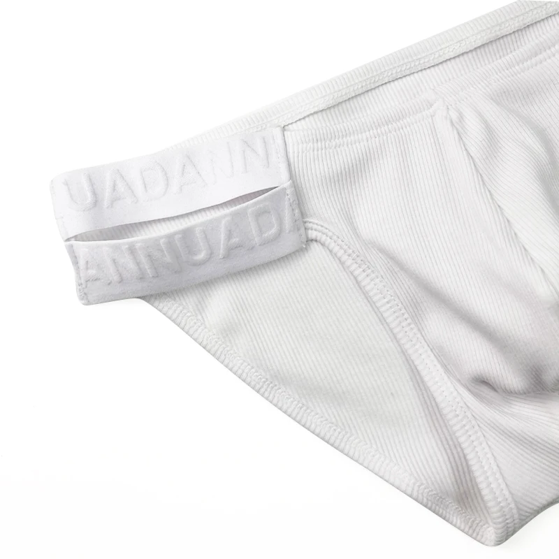 2pcs color mixing pure cotton Double belt briefs low waist cotton breathable and convex bag briefs men