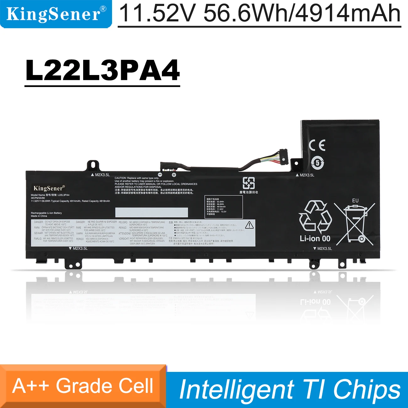 KingSener L22L3PA4 L22B3PA4 Battery For Lenovo IdeaPad Slim 5 14ABR8 14IRL8 16ABR8 L22M3PA4 31CP6/55/90 5B11K39352 SB11K39364