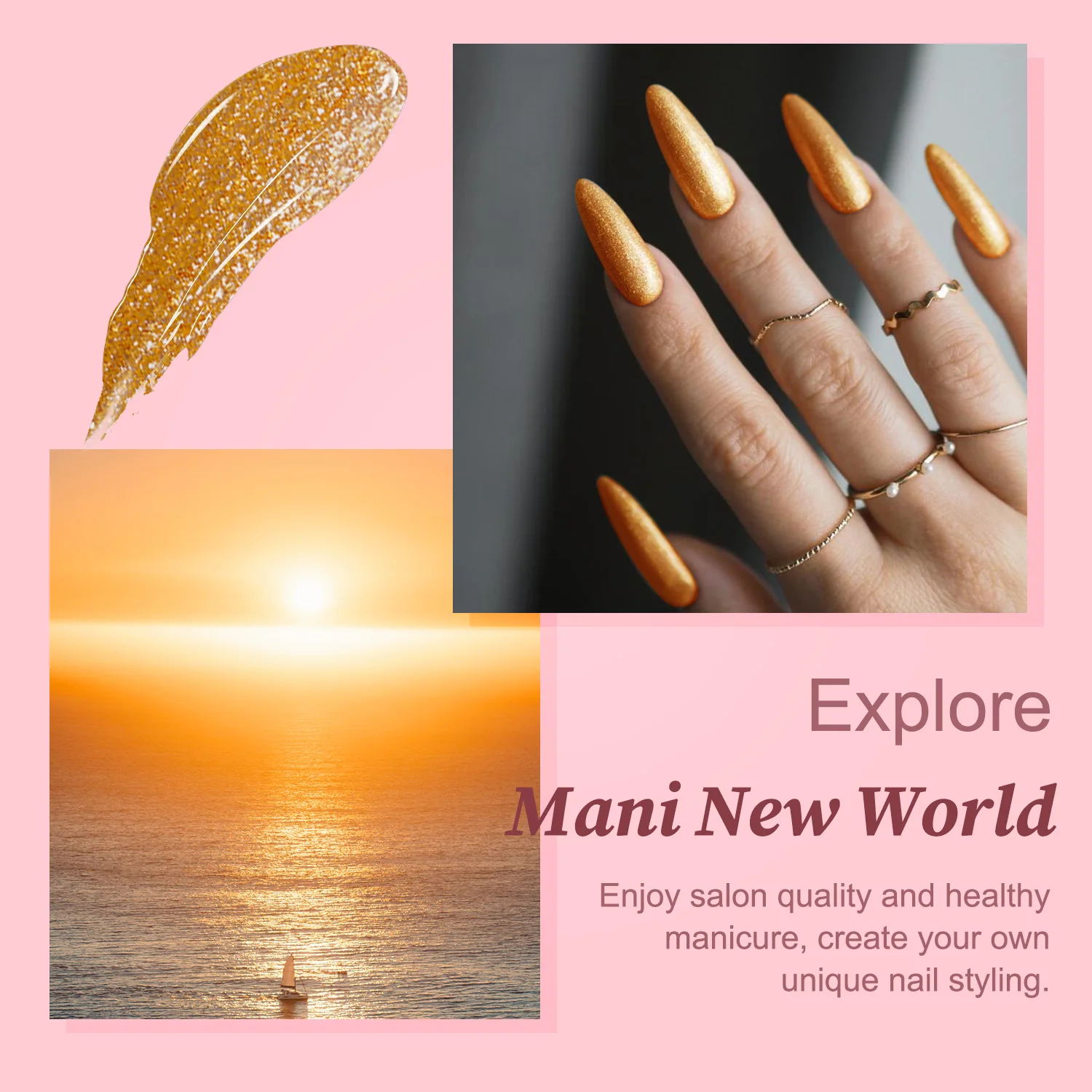 12ml Champagne Golden Gel Nail Polish Color Coat Soak Off UV LED Varnish Nail Art Gift