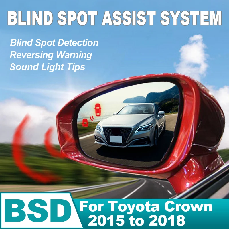 Car Mirror Blind Spot Monitoring System BSD BSA BSM 24GHZ Rear Radar Lane Change Assist Sensor For Toyota Crown 2015 to 2018