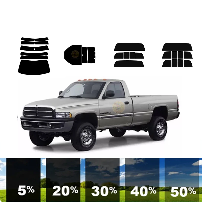 

Предварительно вырезанная съемная тонировочная пленка для окон для автомобиля, 100% УФР, 5%-35%VLT, теплоизоляция, карбон ﻿ Для DODGE RAM 2500 2 DR PU 1994-2002 гг.
