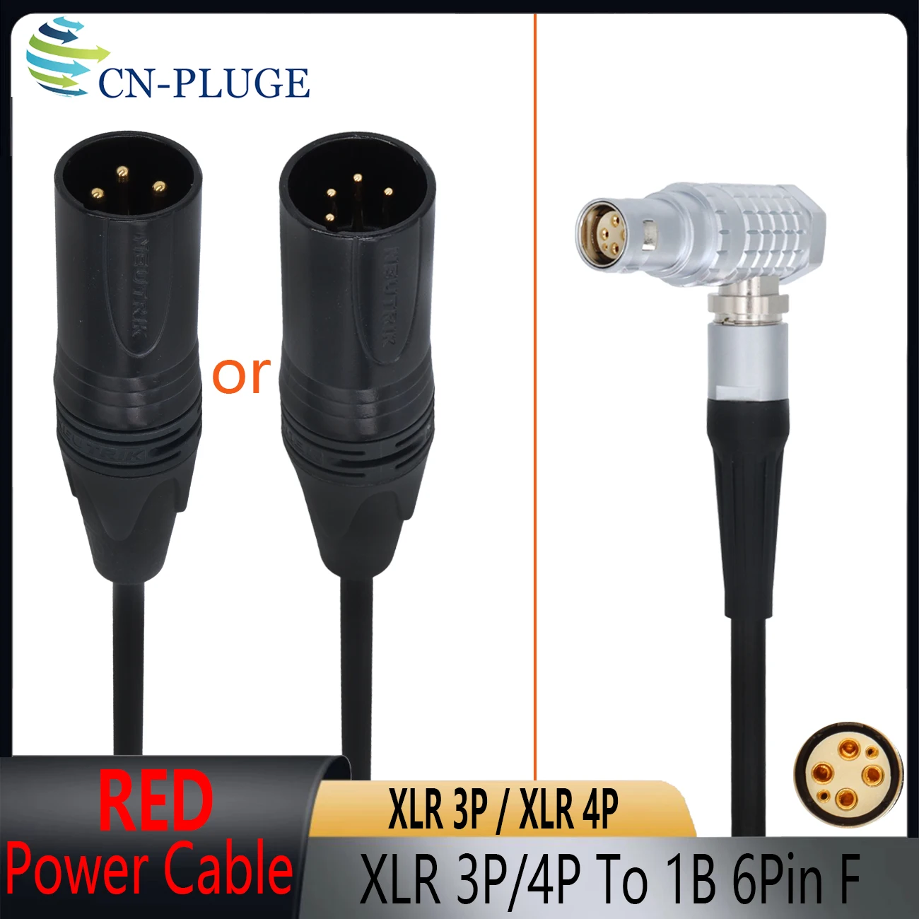 XLR 3Pin XLR4Pin To 6Pin Female  RED DSMC3 DSMC2 Camera / DJI Ronin 4D Camera 6Pin Female Power Cable