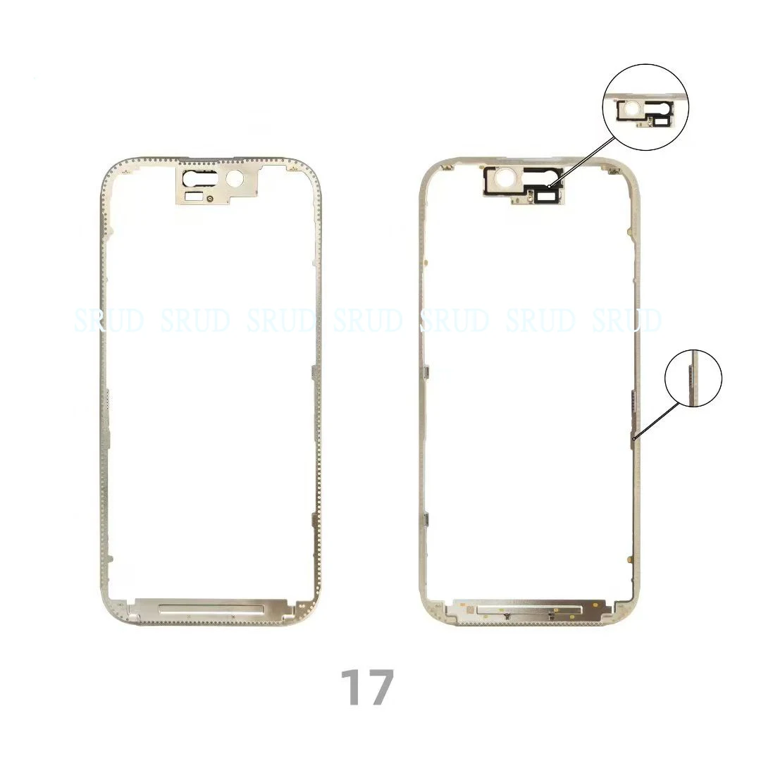 

10pcs A+ Quality Front Bezel Frame with Adhesive Tape for iPhone 17 16 15 14 13 12 pro Max LCD Middle Frame repaire part