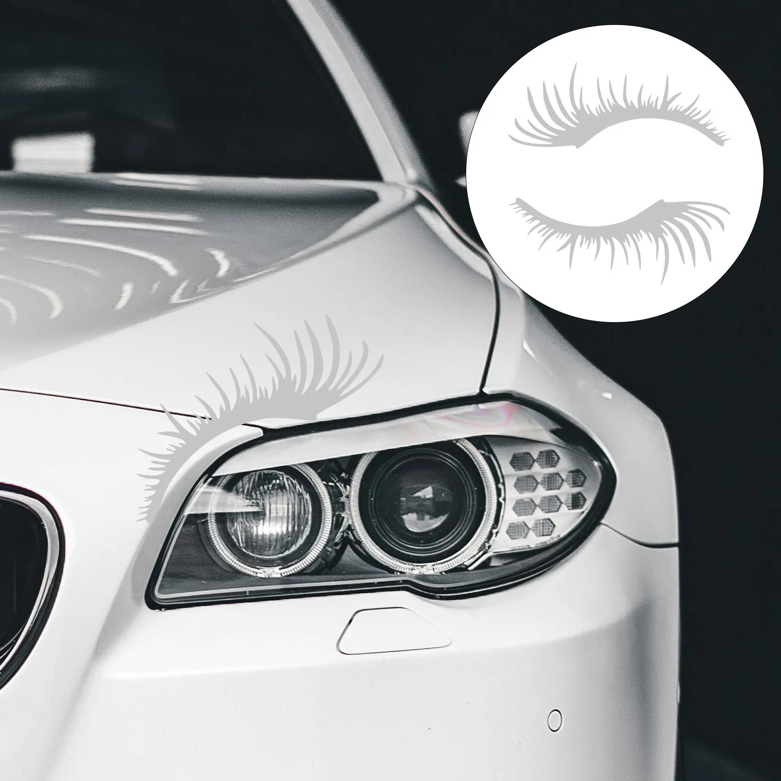 

1 пара наклеек для автомобильных фар, ресниц, устойчивые к атмосферным воздействиям, защита от царапин, простая установка, универсальное авто украшение для автомобилей