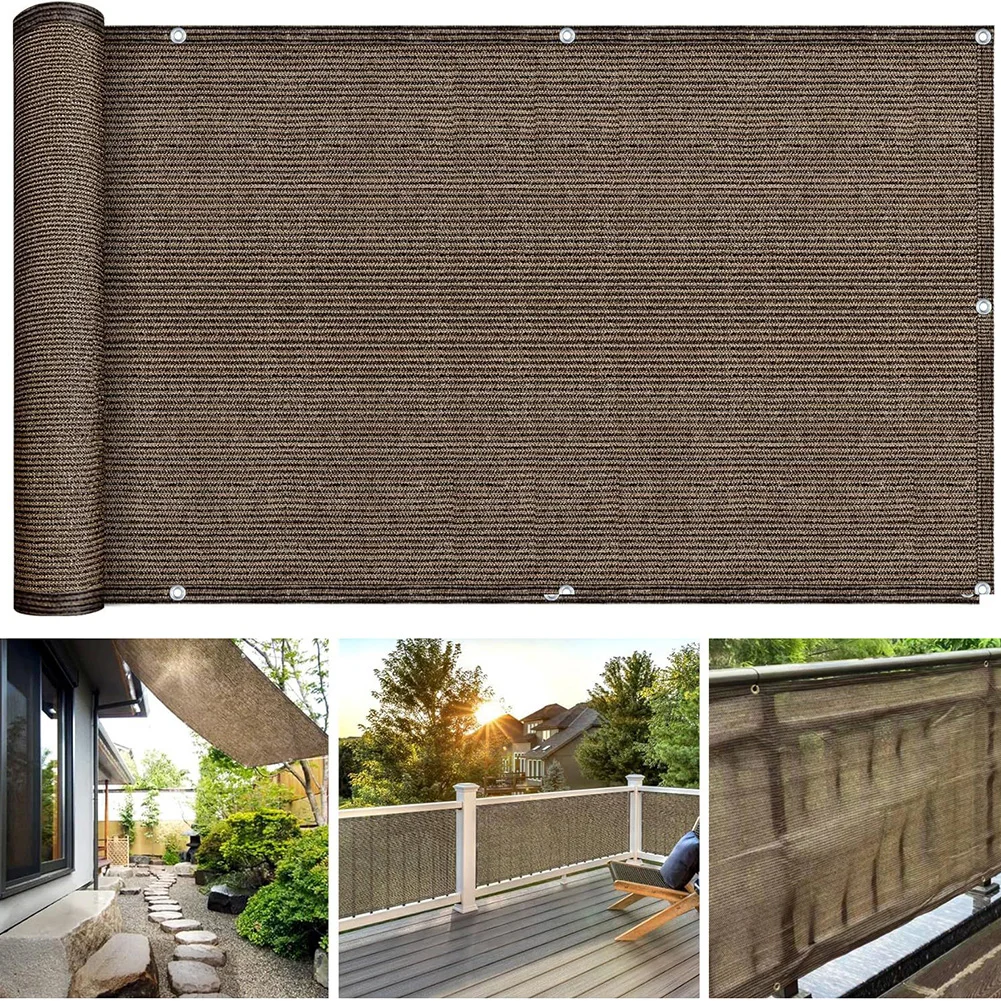 Picture 3: 95% Privacy Screen Netting Anti-UV Privacy Screen for Outdoor Back Yard (Coffee)