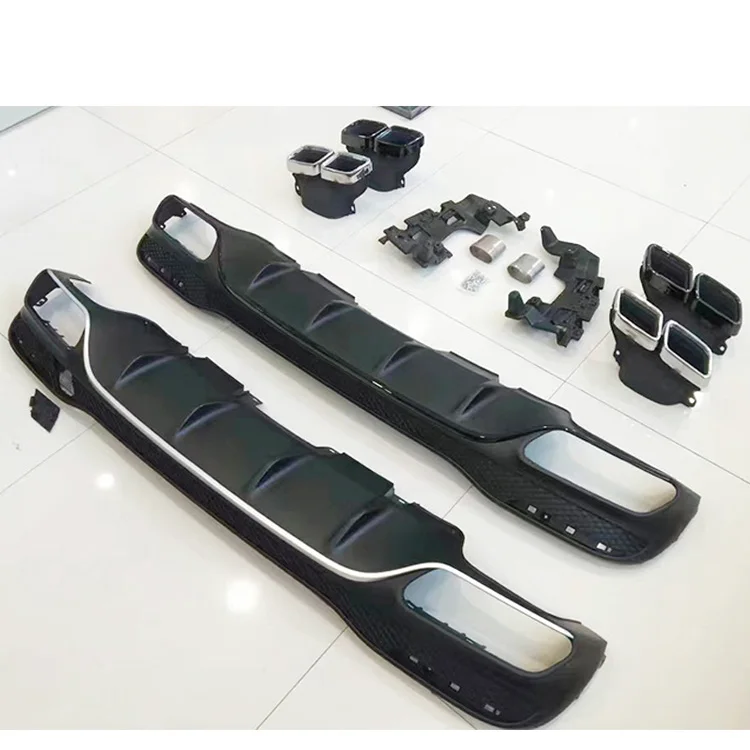 High Quality W166 Upgrade GLE63  Style SUV with PP Tail Tip Kit Rear Lip for  2015-2018