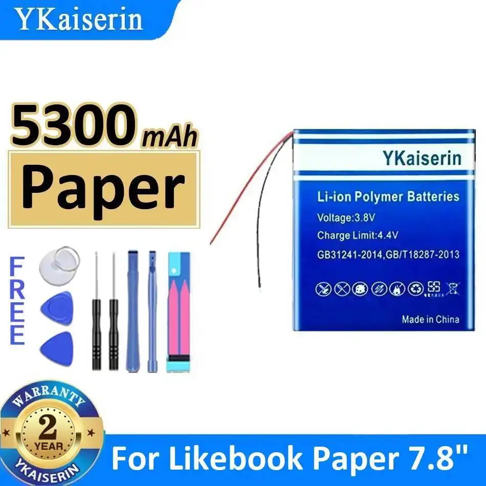

Аккумулятор для электронной книги Likebook Paper 7.8" E-Book Reader, 5300 мАч, с длительным сроком службы, безопасный