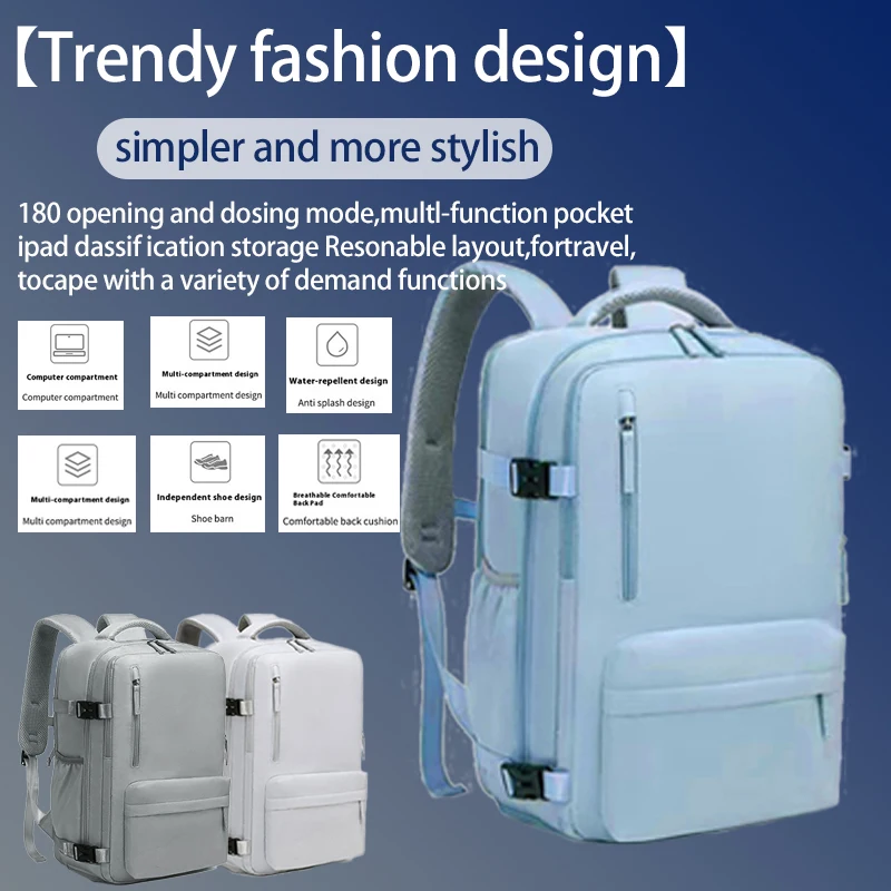 Men's travel backpack, waterproof laptop backpack, compartment with shoes, laptop carry-on backpack