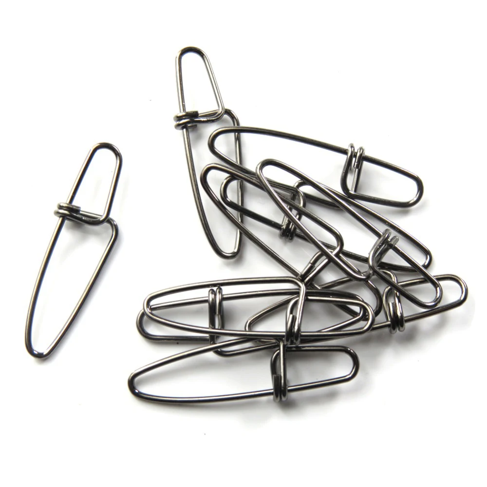 20pcs/lot Fishing Insurance Snap Fast-lock Fishing Connector Stainless Steel Crosslock Snaps Swivel Hook Fishing Tackle