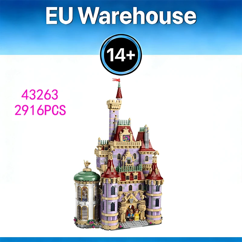 Modèle de château de princesse romantique, 2916 pièces, blocs de construction, décoration de la maison, briques, cadeau d'anniversaire pour adultes et filles, Compatible avec le Set 43263