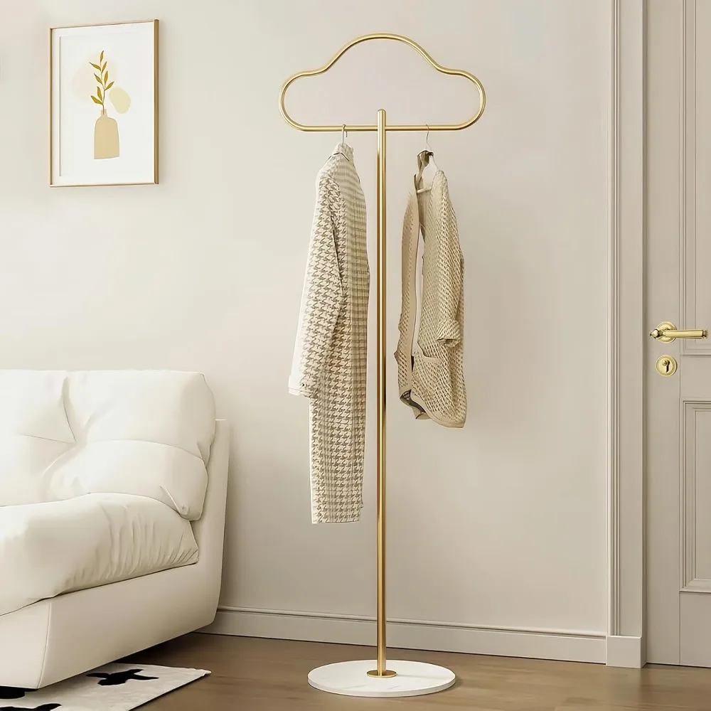 Gold Coat Rack with Heavy Marble Base Modern Coat Tree for Coats,Hats,Cloud Shape Freestanding Coat Rack for Bedrooms,Entryway