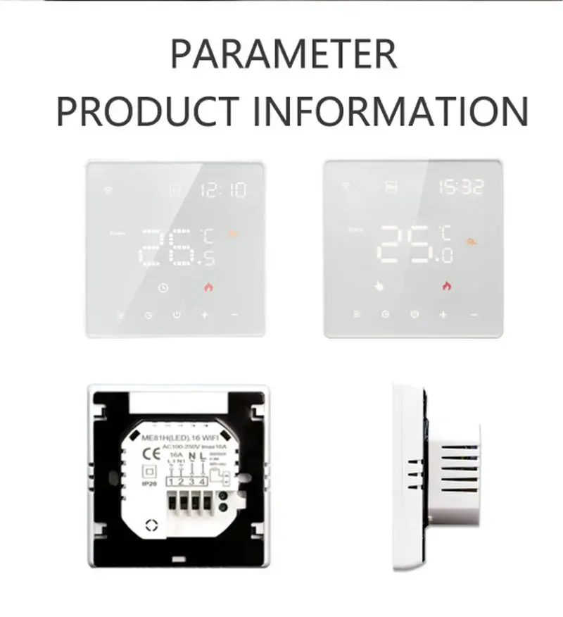 Tuya 스마트 홈 Wifi 난방 온도 조절기 따뜻한 바닥 온도 조절기 Wifi 연결 온도 조절기 220V Google 홈 Alexa Smart Life