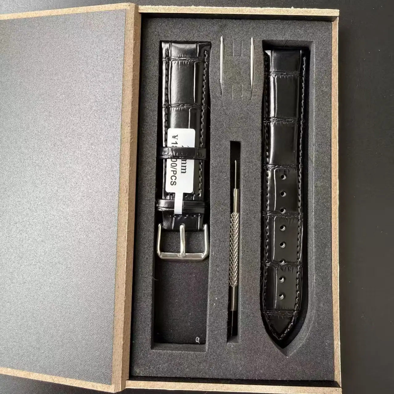 Hochwertiges Armband aus echtem Leder, Uhrenarmband 10/12/13/14/15/16/18/19/20, Uhrenband mit Stahlstiftschließe und Box – Detail 6