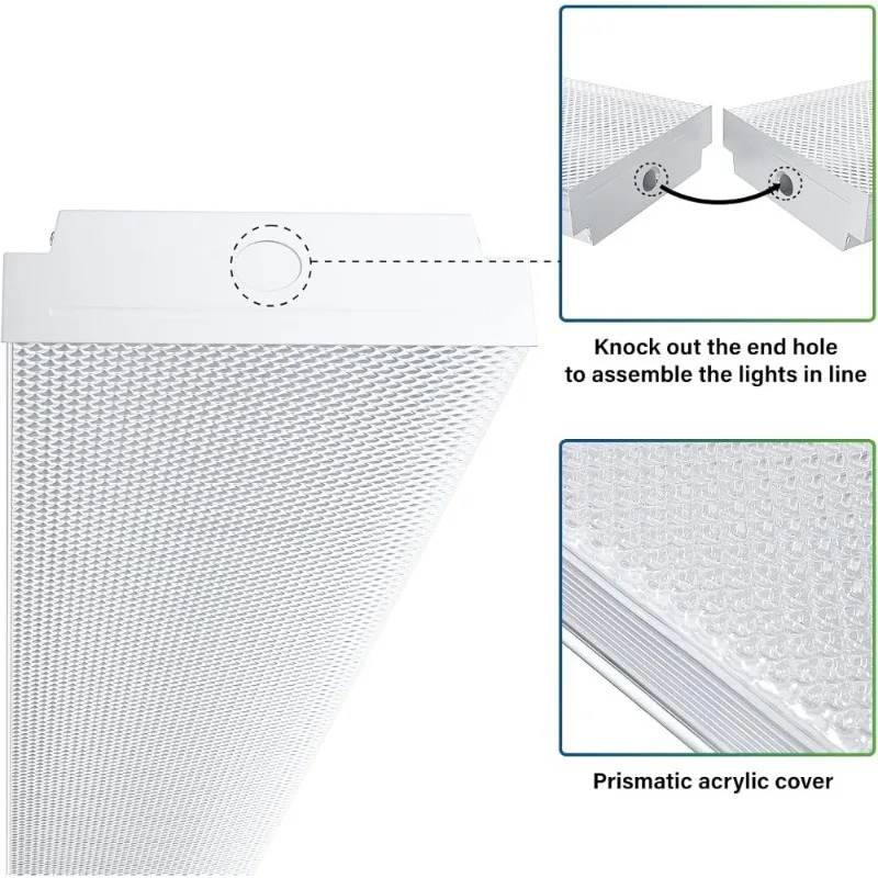 4FT LED ملفوفة متجر ضوء 40W 4400lm 5000K فلوش جبل تركيبات السقف للمرآب مكتب ورشة عمل الإضاءة 4 حزمة