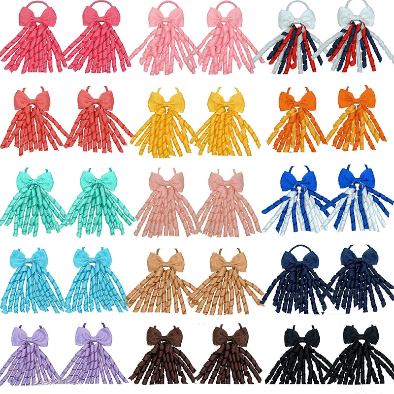 Girl Hair Ribbon Ribbon Roll Hair Bow Elastic Rubber Band Kids Ponytail Hair Accessories Cheerleader Girl Dress Up Accessories