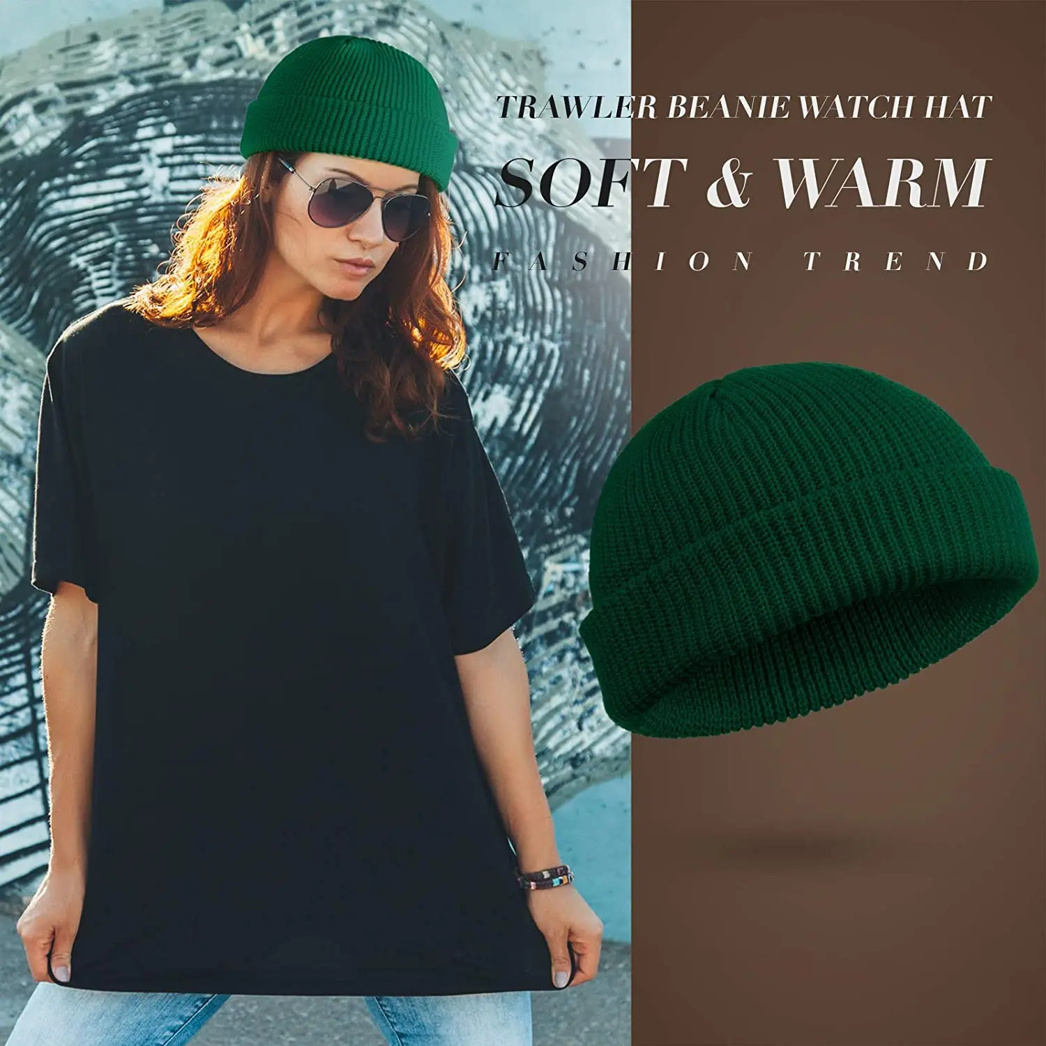 Gorro de punto de estilo Hip Hop para hombre y mujer, gorro cálido sin ala, holgado, gorro de melón, gorro de pescador Docker, moda de invierno