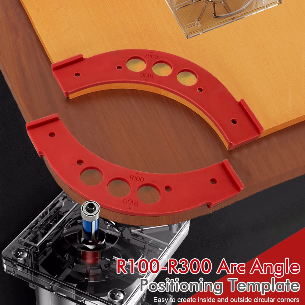 Inner/Outer Corner Large Arc Mold Electric Router Slotting Template R100-R300 Woodworking Curved Angle Chamfering Template Tools