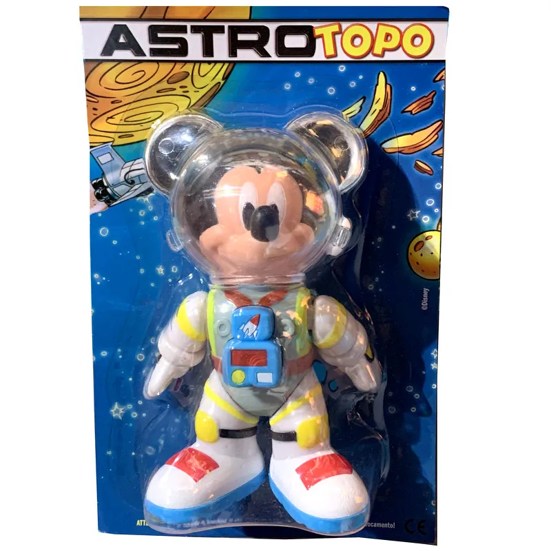 

Original Disney Space Mickey Mouse Cartoon Kawaii Action Figure Movable Helmet Anime Figurine Cute Pvc Model For Kids Gift