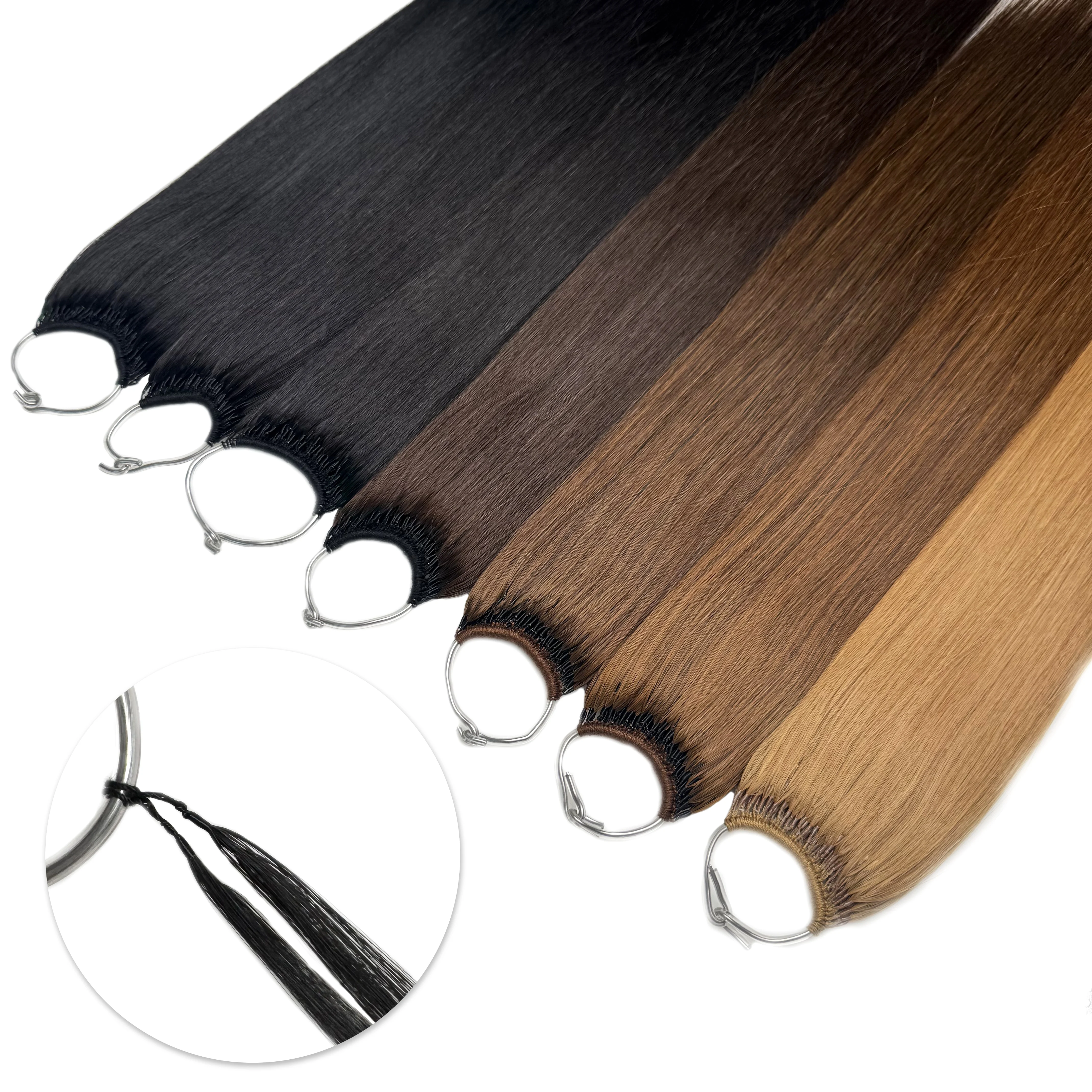 

Kiikiigirl Human Remy Hair Cotton Twins Feathers Hair Extensions 14-22" Cotton String Twins Straight Tip Keratin 0.5g/s