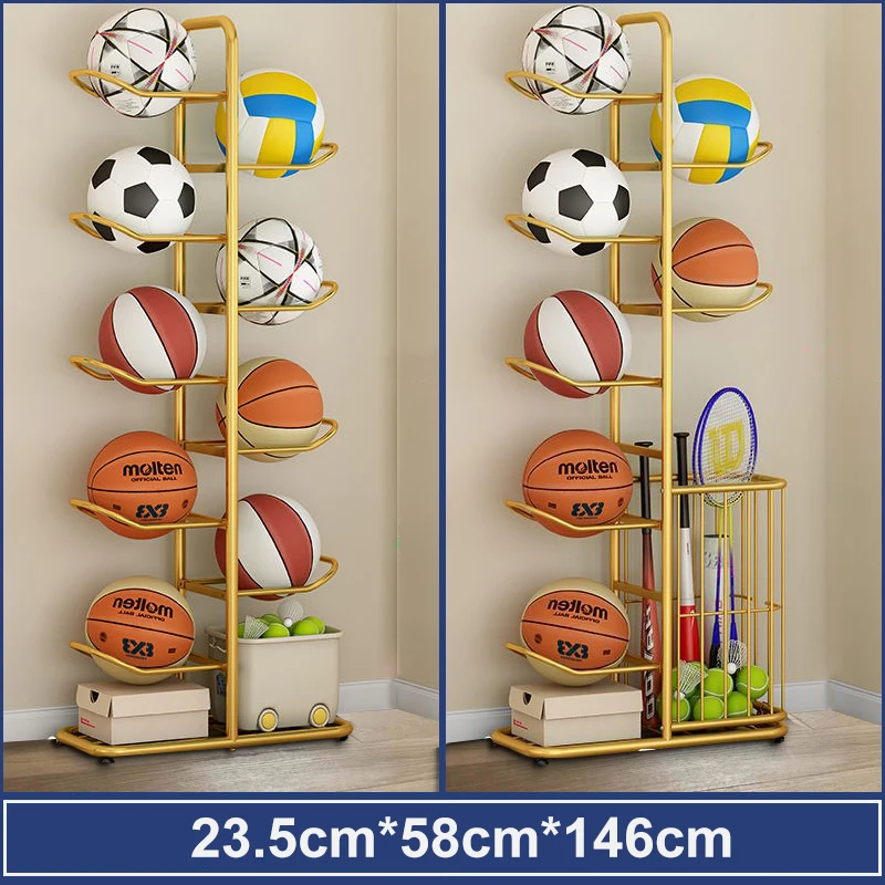 ชั้นวางอุปกรณ์ออกกำลังกายในบ้าน - ชั้นวางอุปกรณ์กีฬาสำหรับฟุตบอล บาสเกตบอล วอลเลย์บอล และลูกเทนนิส