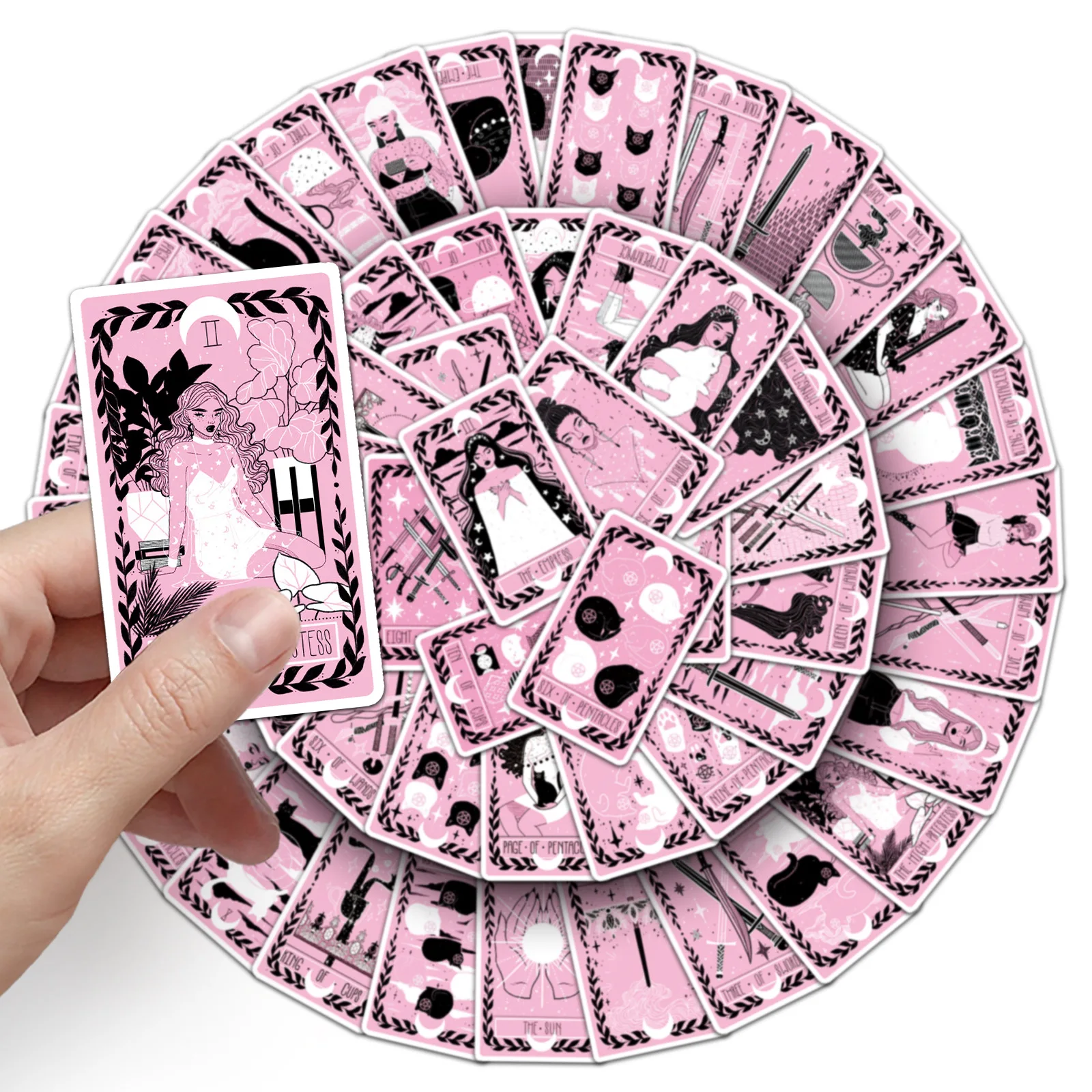 78 個ブラックピンクタロットグラフィティステッカートレンディな装飾ラップトップギターウォーターカップ iPad 防水ステッカー子供のおもちゃ